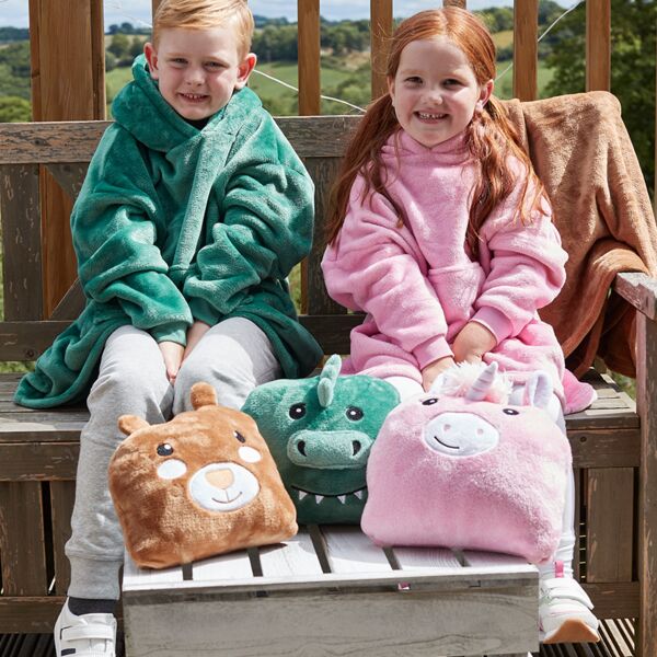 Brand Lab Kids Character Cushion Hooded Blanket Thumbnail