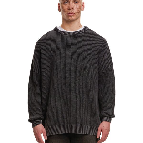 Acid washed knitted oversized sweater Thumbnail